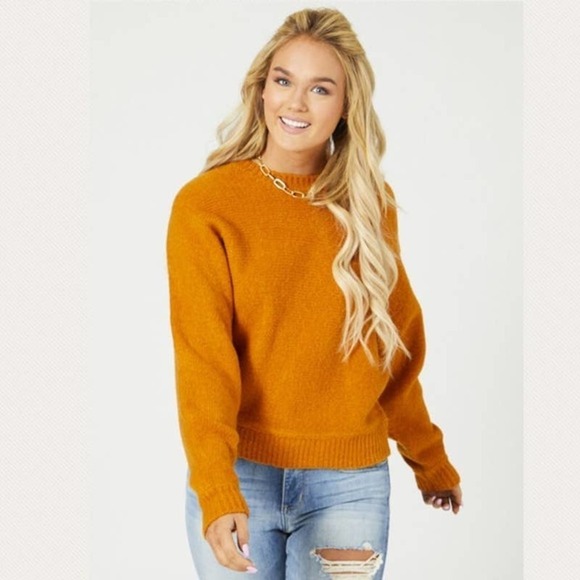 Altar'd State Sweaters - ALTAR'D STATE COZY Chunky Sweater Gold LG NEW Altar'd State Mustard  Gold